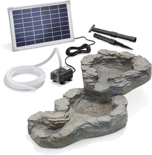 Bachlaufschalen-Set 2-teilig mit Solar-Pumpenset