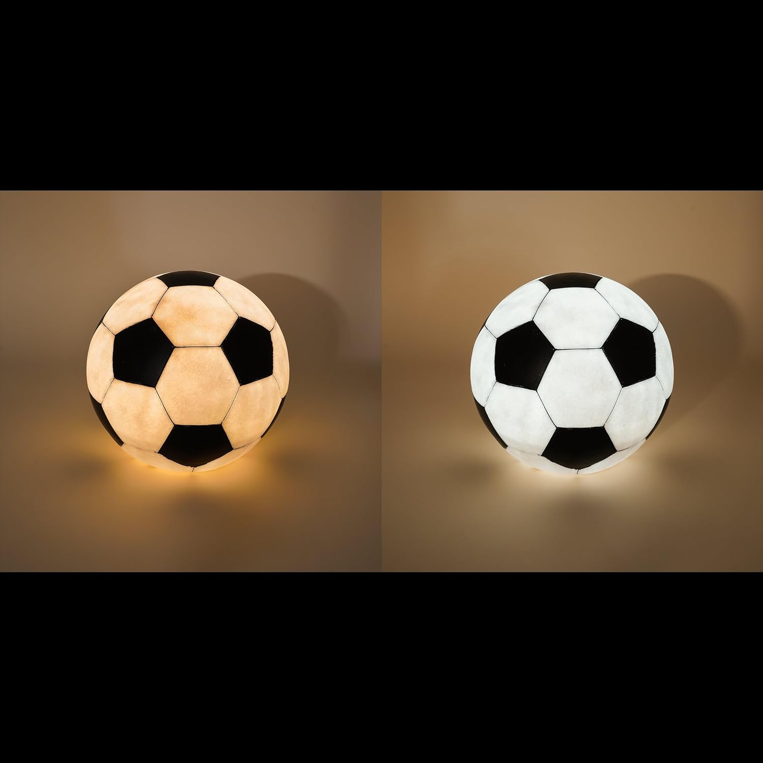 Esotec Fußball Solarkugel, Gartenkugel Ball, 27cm, Akku, Solarlampe, Solarleuchte, Balkondeko, Terrassendeko, LED Leuchtkugel, Gartenbeleuchtung, Gartenfigur, 5500K, außen, wetterfest, 102687 — Ansicht 4