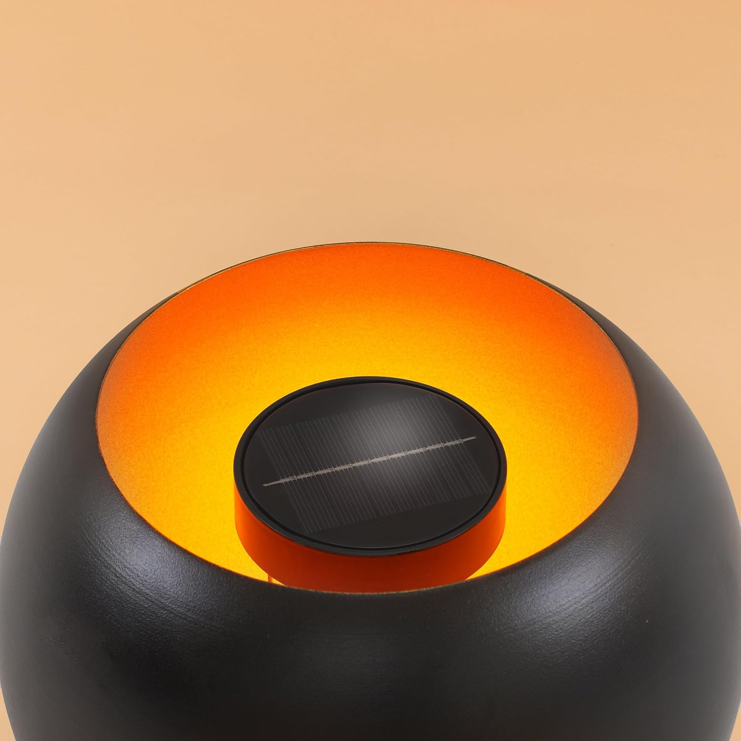Esotec Gartendeko Solar Feuerschale Fire Pot, Balkon Deko Feuerstelle Flammenlicht, Akku, LED Feuerkorb, Metall, Solarlampen für außen wetterfest, outdoor, 102365 — Ansicht 4
