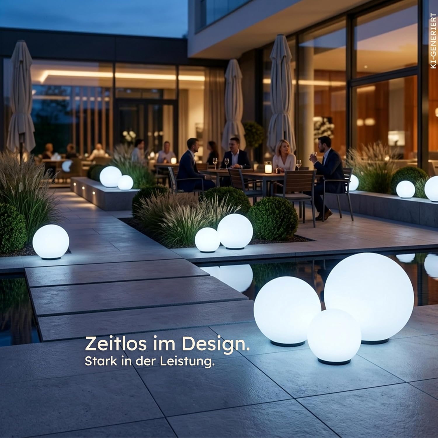 Esotec Gartenleuchtkugel Solarkugeln Basic, multicolor, 3er Set, 20+30+40cm, Farbwechsel, 20+30+40cm, Akku, Solarmodul, Außenbeleuchtung, Gartendeko Wegeleuchte 102614 — Ansicht 2