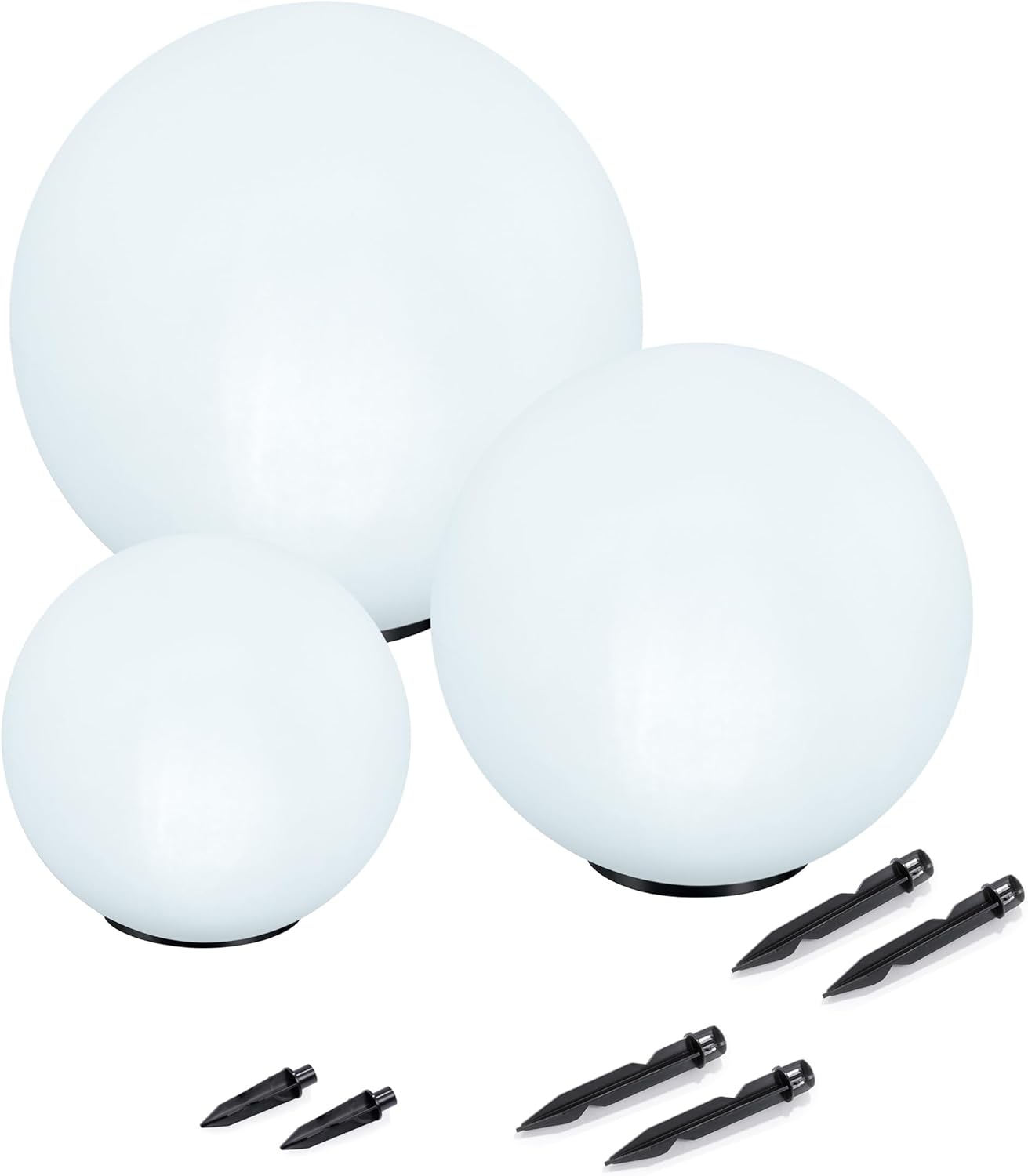Esotec Gartenleuchtkugel Solarkugeln Basic, multicolor, 3er Set, 20+30+40cm, Farbwechsel, 20+30+40cm, Akku, Solarmodul, Außenbeleuchtung, Gartendeko Wegeleuchte 102614
