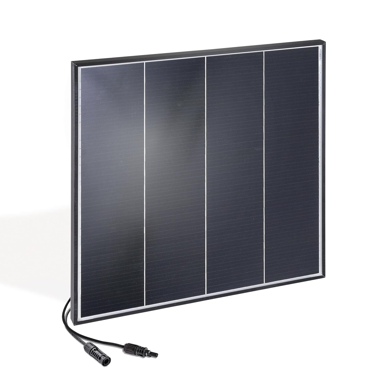esotec monokristallines Solarmodul, 50Wp, 38V, 530x490x35mm, MC4 kompatibel, Dachschindeltechnologie, Kabel 2x0,5m, 35mm Alurahmen, Bypass Dioden, Hageltest ICE 61215 wetterfest winterfest 131076