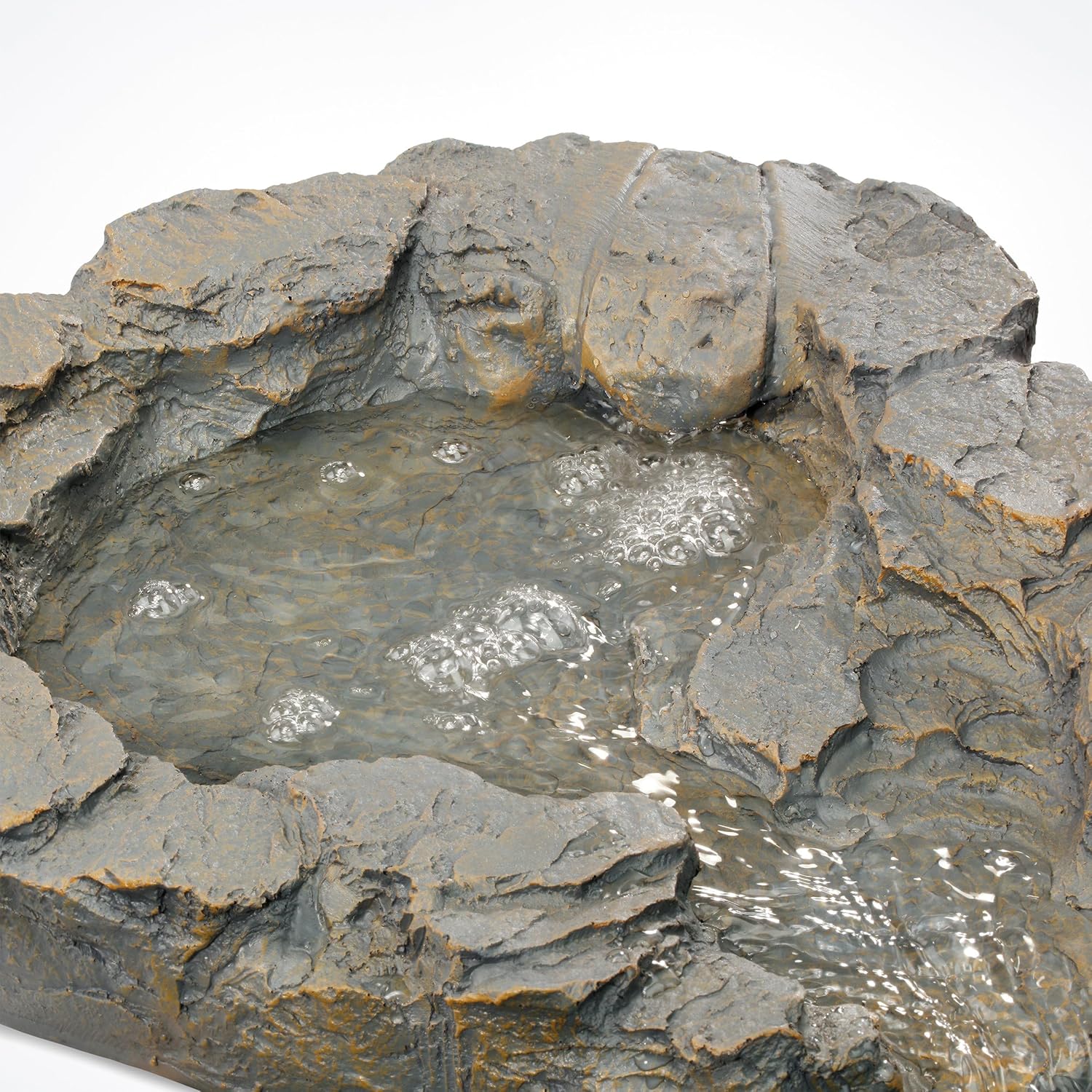 esotec Obere Bachlaufschale mit Schlauchanschluß für Bachlauf, Wasserverlauf Steinschale Kunstharz, Naturstein-Optik Solarbrunnen Springbrunnen, frostbeständig wetterfest grau 100755 — Ansicht 4