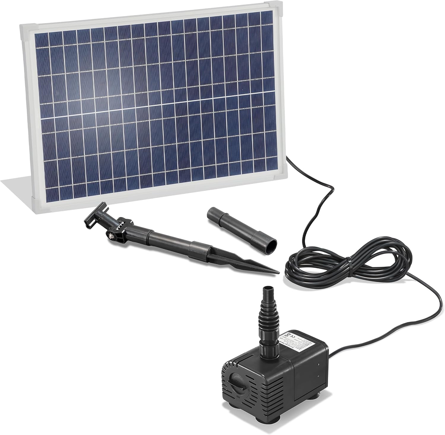 Esotec Solar Bachlaufpumpe Waterfall 1600 l/h mit 25W Solarmodul – Wasserfall Pumpe für Gartenteich, Bachlauf & Quellstein – 2,3m Förderhöhe 101018