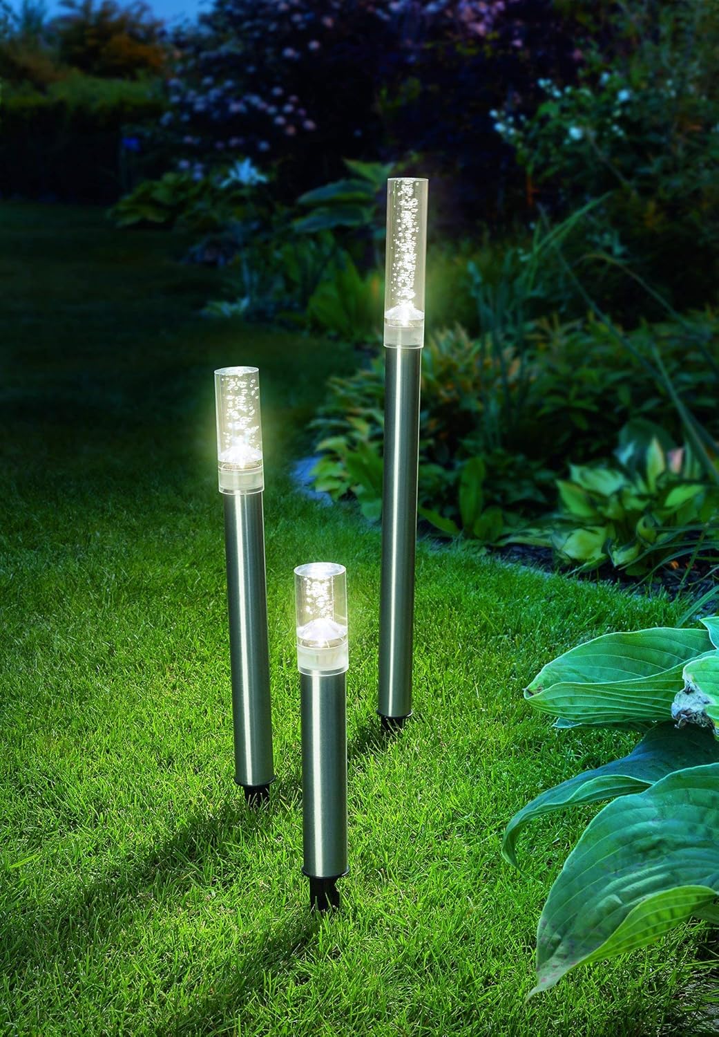 Esotec Solar Designleuchten TrioSticks Lichtfarbe 2800K warmweiß Solarlampen Gartenleuchten, 102601 — Ansicht 2