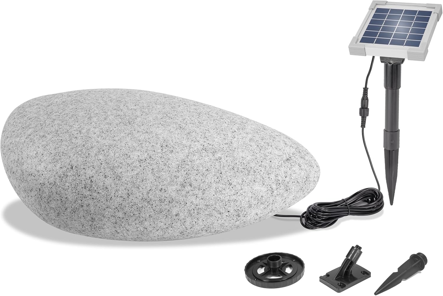 Esotec Solar Felsen-Leuchtstein, 63x38x19cm, 9 Leuchtfarben, Dauer oder Wechsellicht, Akku, Solarmodul mit Erdspieß und Wandhalterung, Gartendekoleuchte, Solarstein winterfest 106125 — Ansicht 2