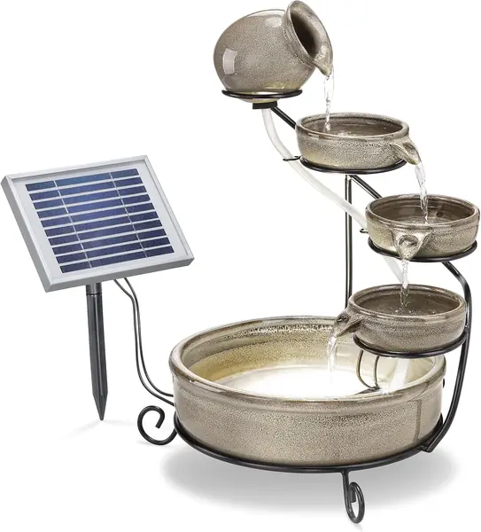Solar Kaskadenbrunnen Keramik Gartenbrunnen Pisa