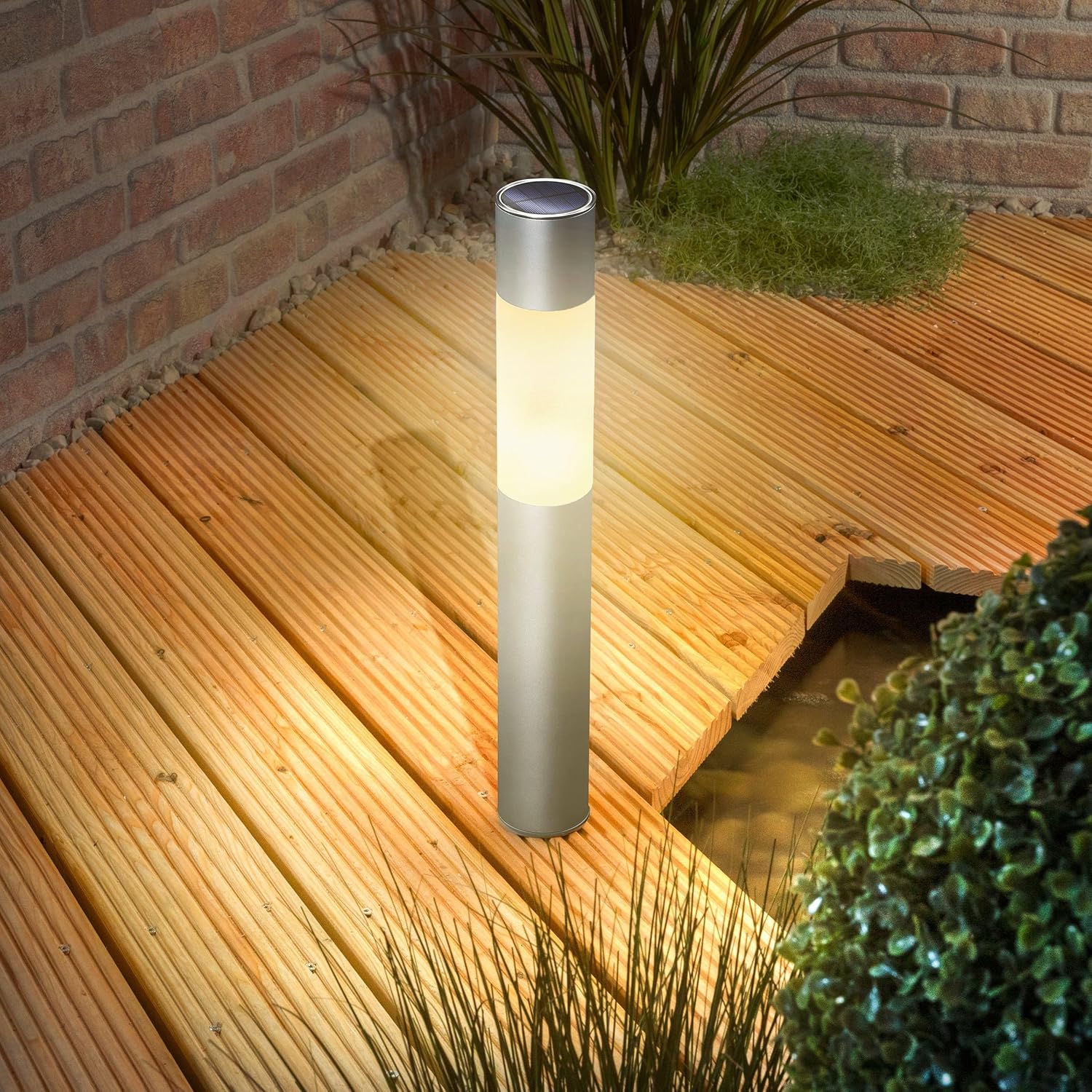 Esotec Solar LED Standleuchte Pole Light 50, Duo Color, 2 Leuchtfarben, Akku, Pfostenleuchte, Außenleuchte, Stecklicht, Aluminium, außen, wetterfest, Höhe 50cm, 102617 — Ansicht 2
