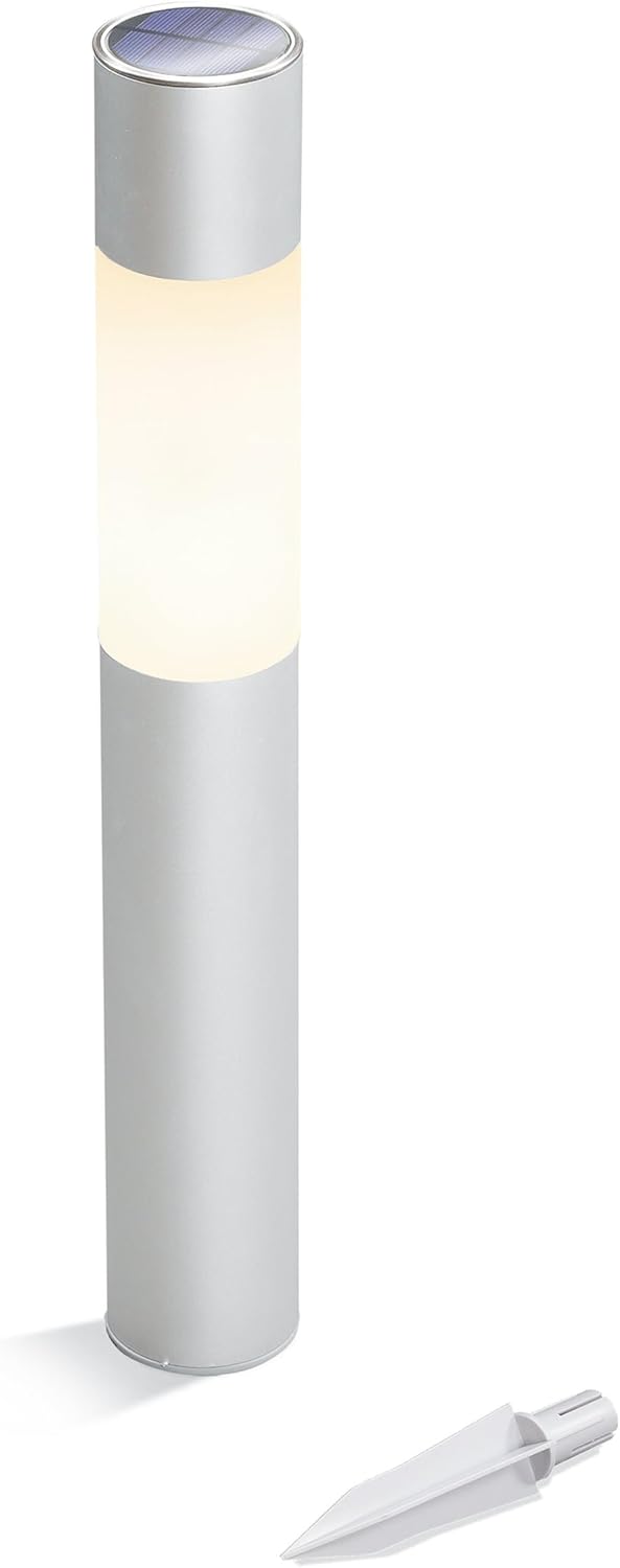 Esotec Solar LED Standleuchte Pole Light 50, Duo Color, 2 Leuchtfarben, Akku, Pfostenleuchte, Außenleuchte, Stecklicht, Aluminium, außen, wetterfest, Höhe 50cm, 102617
