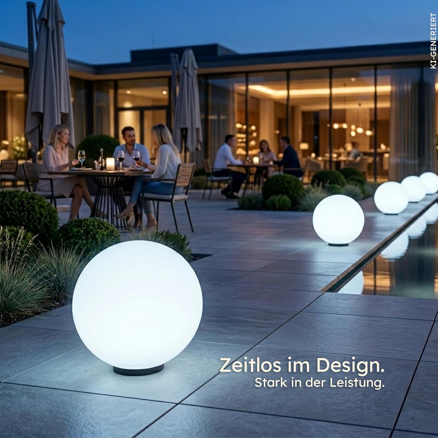 Esotec Solar-Leuchtkugel für den Garten, 50cm, 7 Farben, multicolor, Akku, 6500K, Solarleuchte winterfest outdoor, 102612 — Ansicht 2