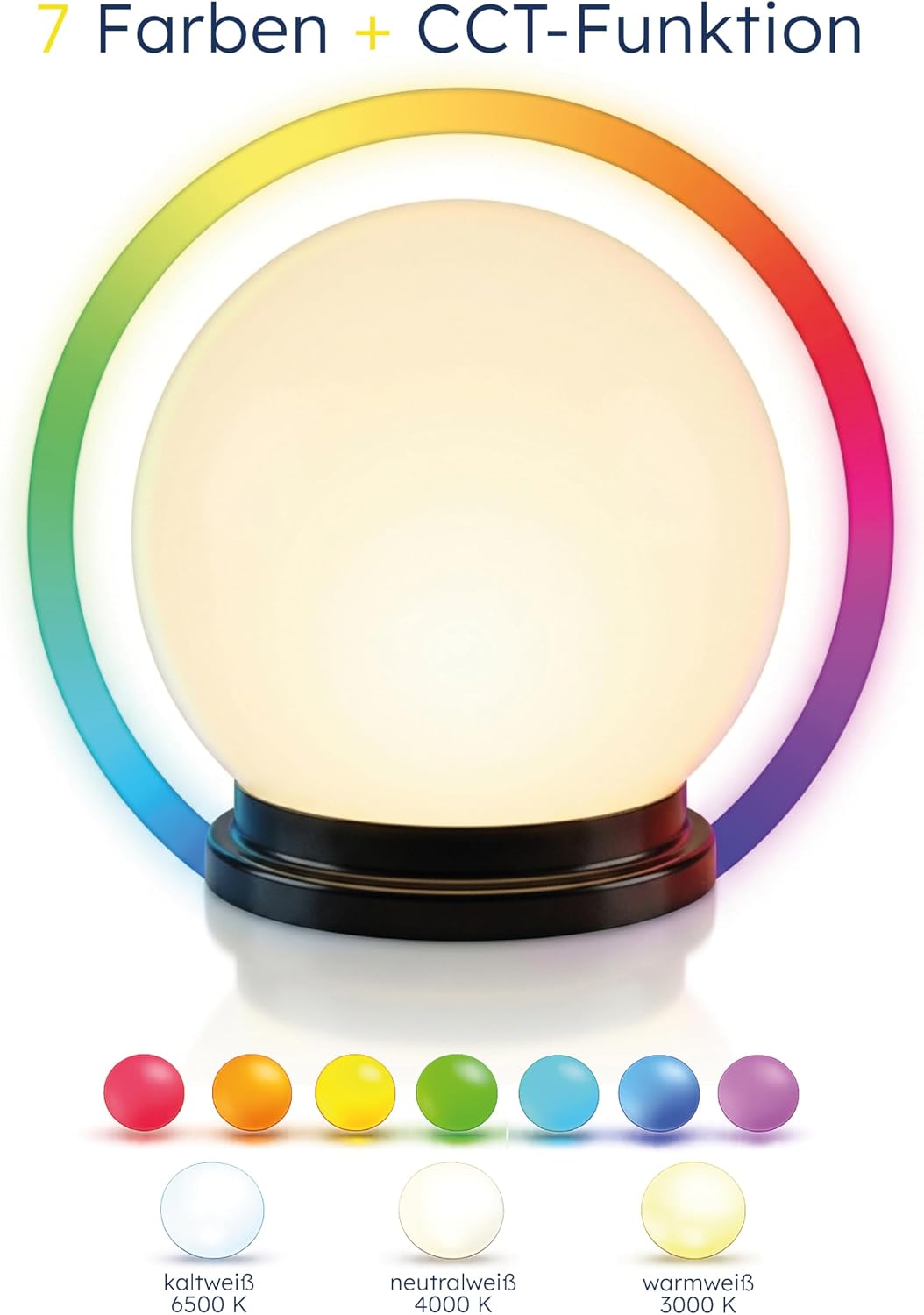 Esotec Solar Leuchtkugel Liana 20 CCT, multicolor, Fernbedienung, Li-Ion Akku, Erdspieß oder Schraubbefestigung, RGB LED Gartenkugel, Solarkugel, IP44, wetterfest, winterfest, außen, 20cm, 102638 — Ansicht 4