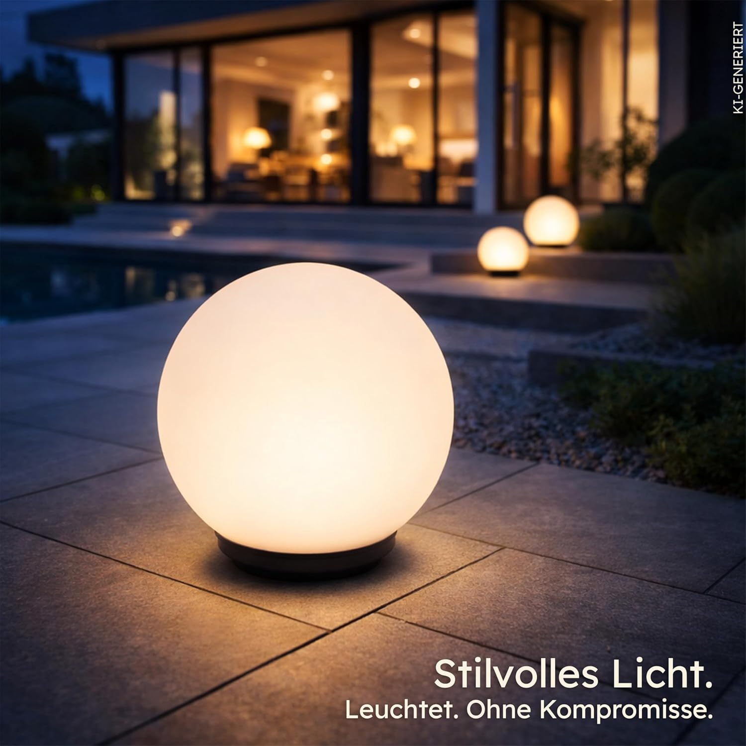 Esotec Solar Leuchtkugel Liana 25, multicolor, 25cm, Fernbedienung, Farbwechsel, Akku, Erdspieß oder Schraubbefestigung, RGB LED Gartenkugel, Solarkugel, IP44, wetterfest, winterfest, außen 102639 — Ansicht 2