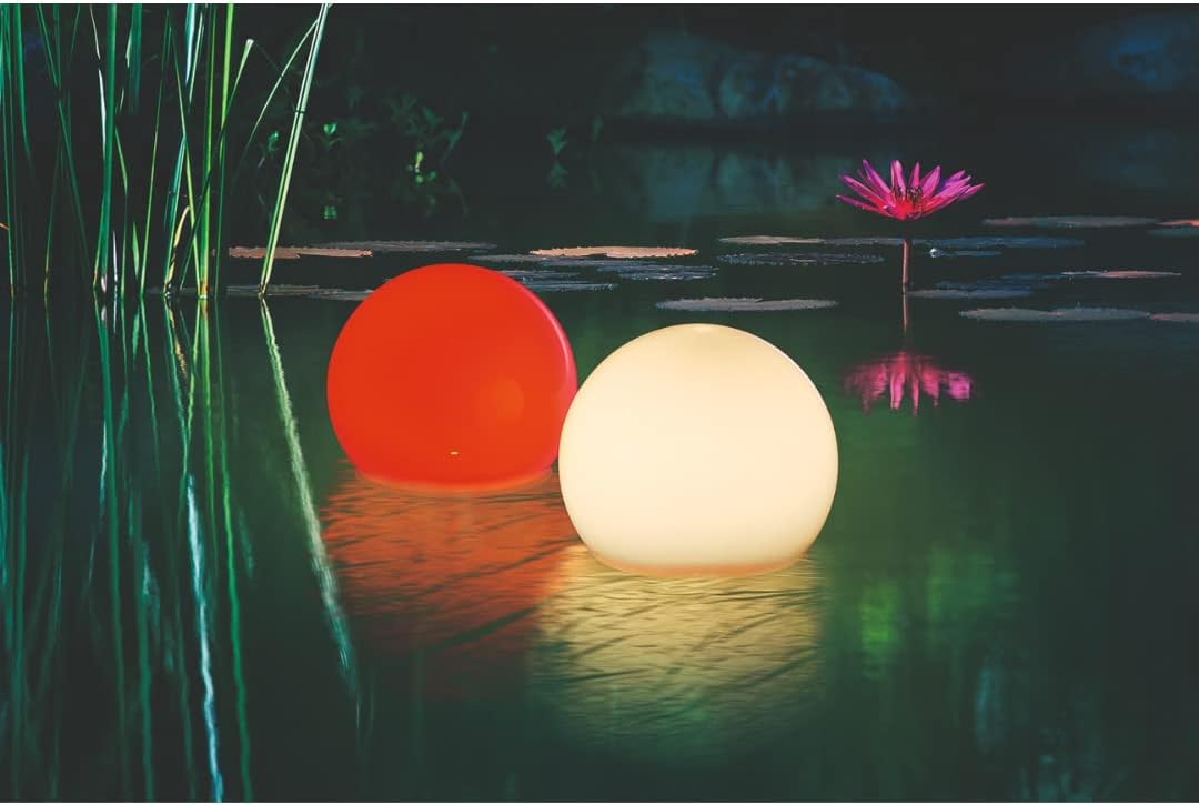 Esotec Solar Leuchtkugelset multicolor, schwimmend, 2er Set, 8 Lichtfarben, Akku, Fernbedienung, mehrere Modi, runde schwimmfähige LED Solarkugel, outdoor, wetterfest, außen, ⌀=15cm, 102126 — Ansicht 4