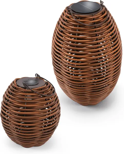 Solar Rattan Windlichter Victoria