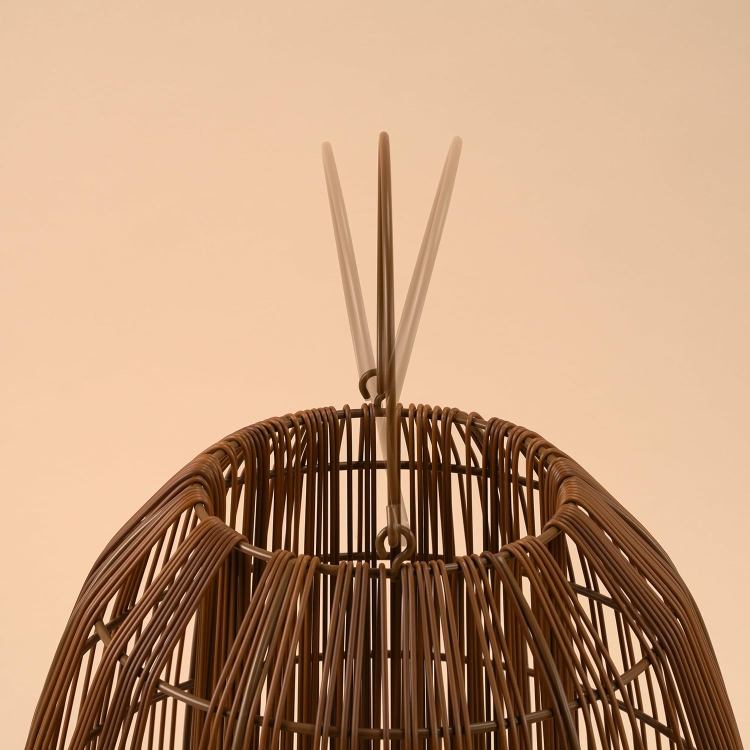 Esotec Solar Rattanleuchte Isabella 40, Crackle Bruchglas Kugel, Boho Windlichter für draußen, Polyrattan-Geflecht, Akku, Solarleuchte Rattan, wetterfest, outdoor, außen, IP44, Höhe 39,8cm, 102282 — Ansicht 3