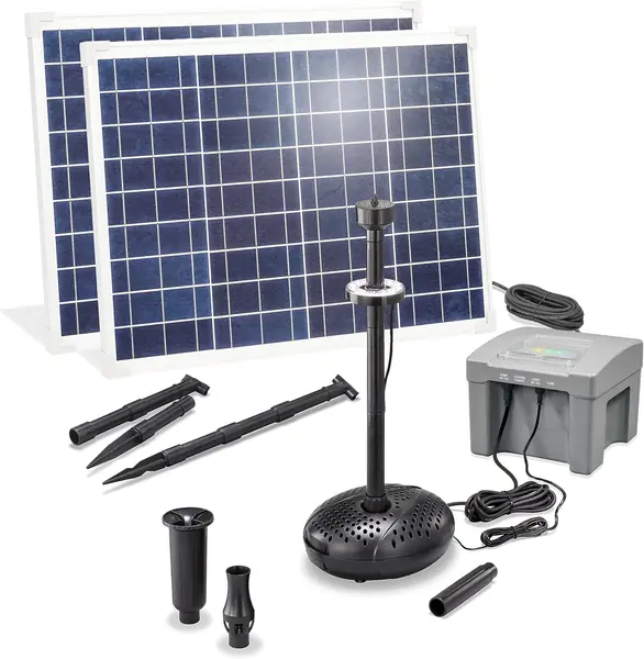 Solar Teichpumpenset 100 4000 – LiFePo4 Akku, Filter