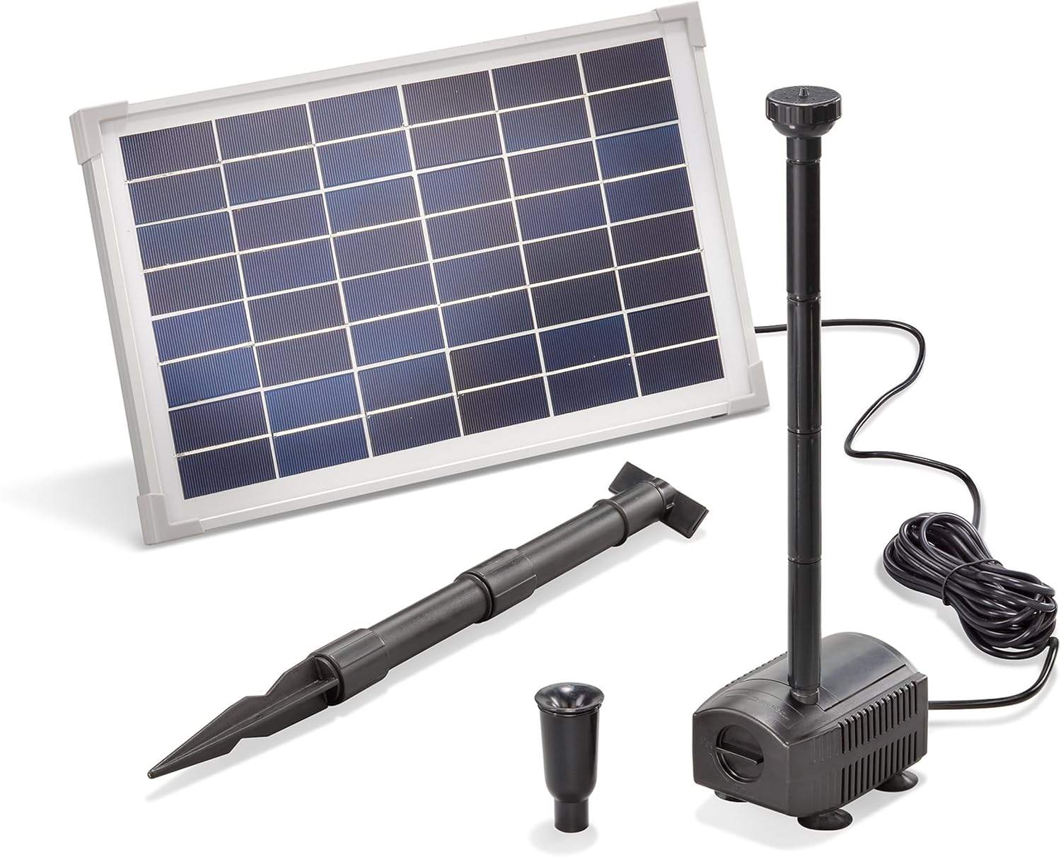 esotec Solar Teichpumpenset 12/650 mit 12 W Solarmodul, Solarteichpumpe, Wasserspiel Garten, Springbrunnen für außen 101912