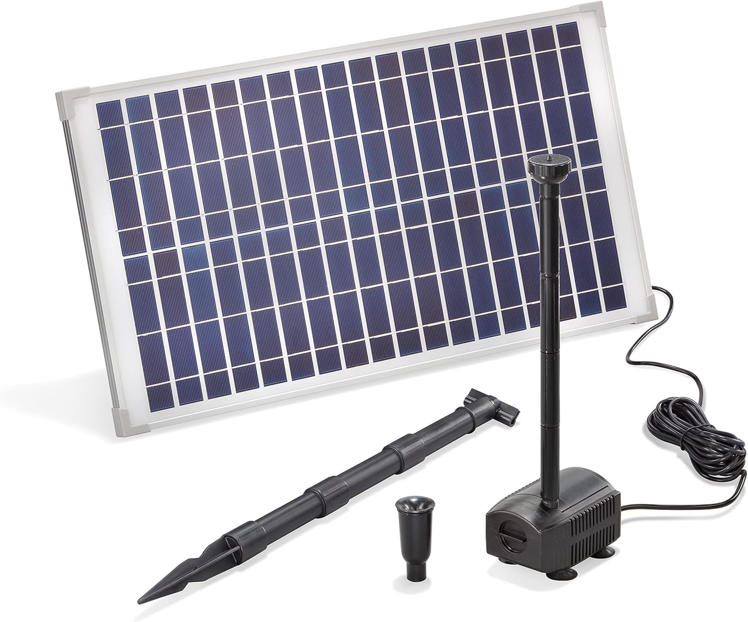 esotec Solar Teichpumpenset 25/875 mit 25 W Solarmodul, Solarteichpumpe 875l/h, Wasserspiel Garten, Springbrunnen außen 101913
