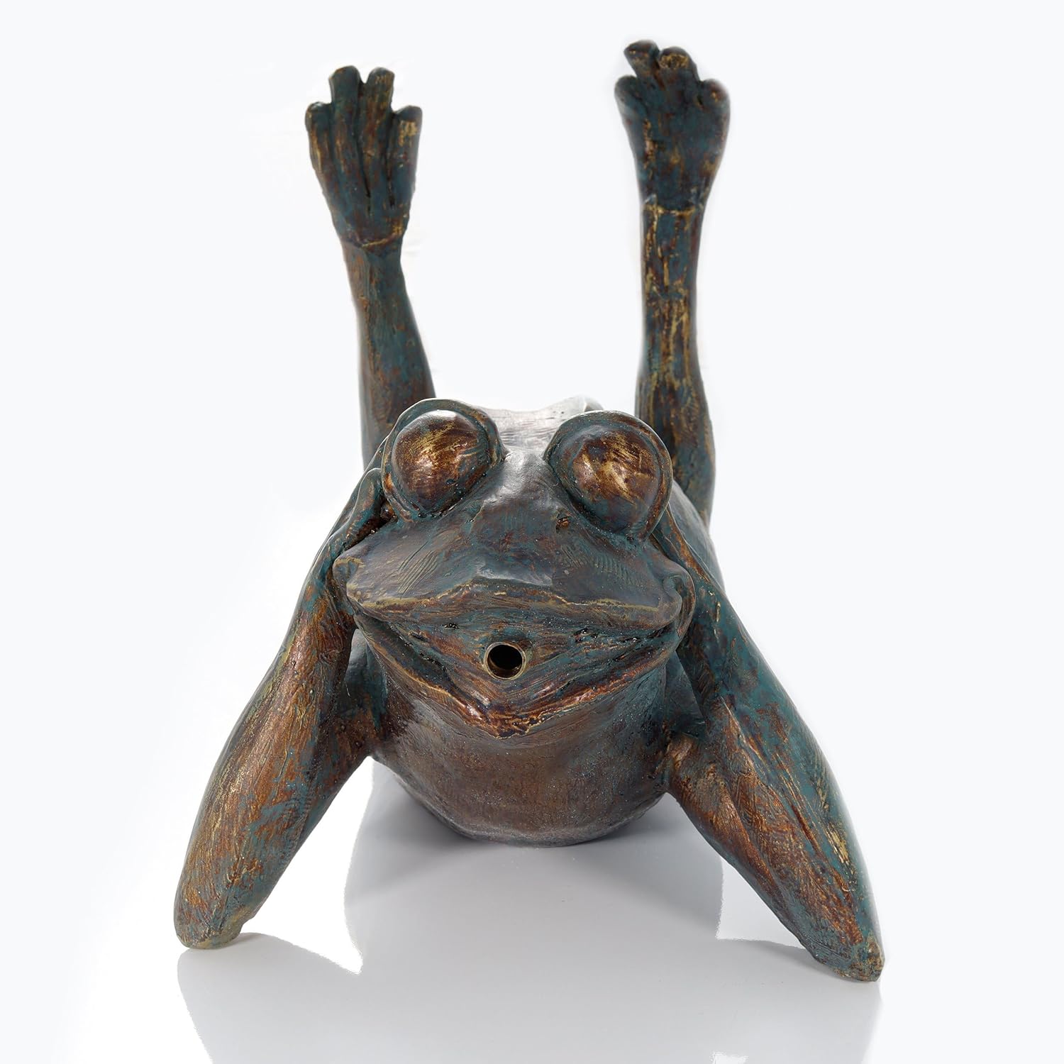 Esotec Solar Wasserspeier Frosch Komplettset, Solar Springbrunnen für Außen, Solarbrunnen mit Solarpumpe 380l/h, Solarmodul 8Wp, Teichfigur Polyresin 34x21x23,5cm 101650 — Ansicht 5