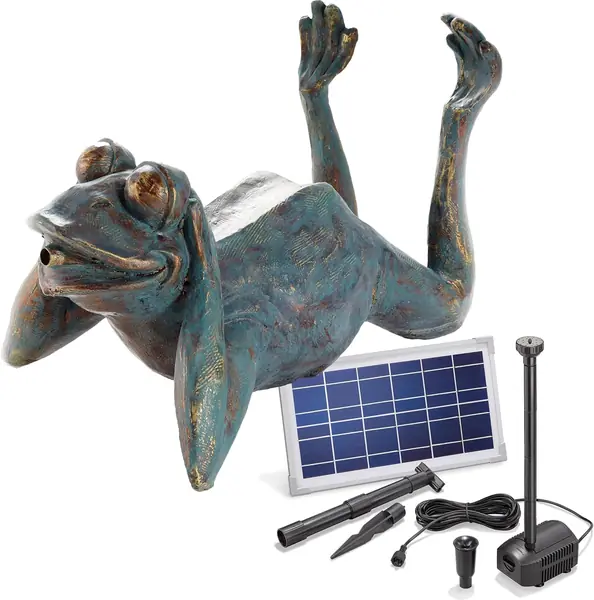 Solar Wasserspeier Frosch Komplettset