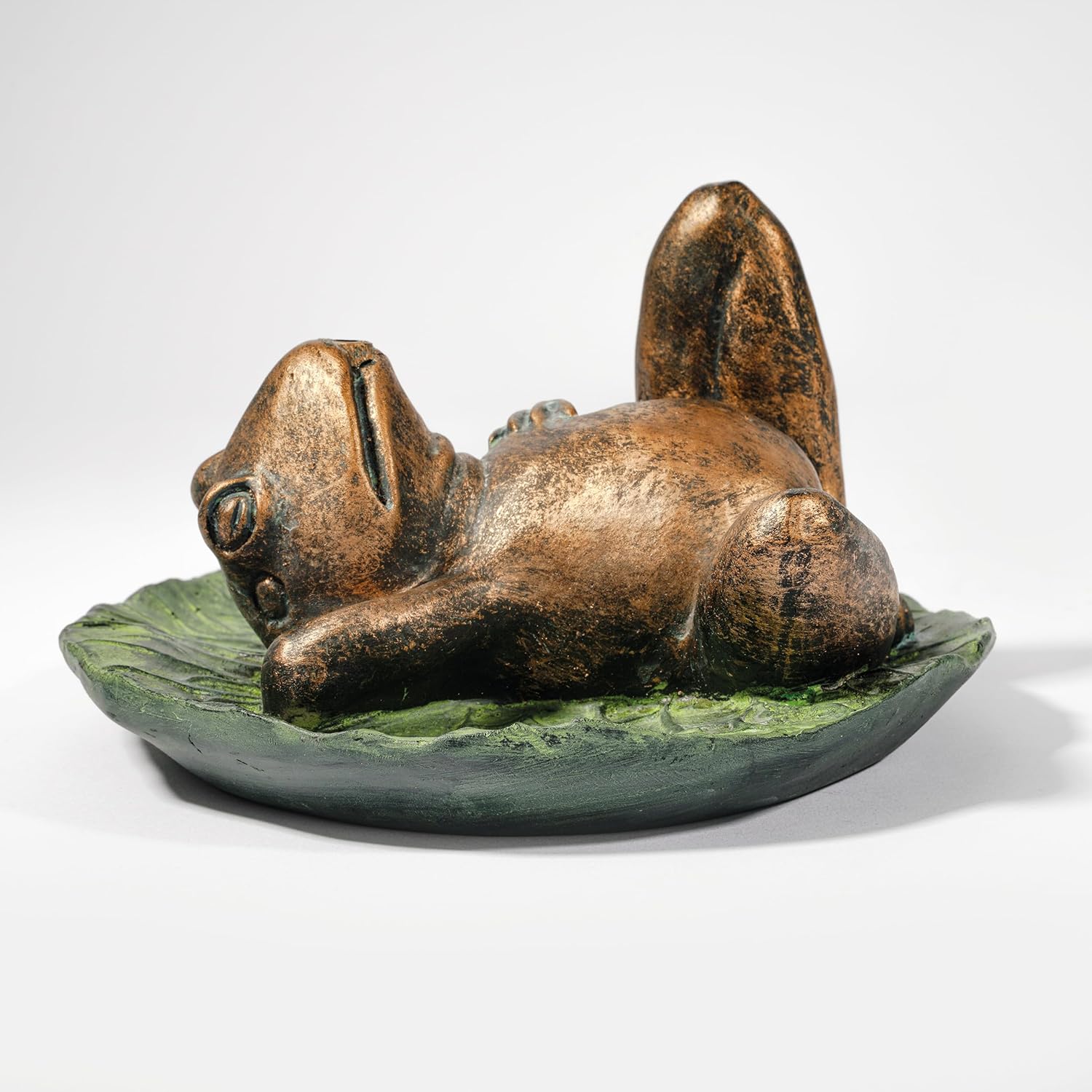 Esotec Solar Wasserspeier Komplettset, Frosch auf Seerosenblatt, Gartenteich Wasserspiel, Vogeltränke, Vogelbad, Gartenbrunnen mit Solarpumpe, schwimmend, H=15cm 101672 — Ansicht 4