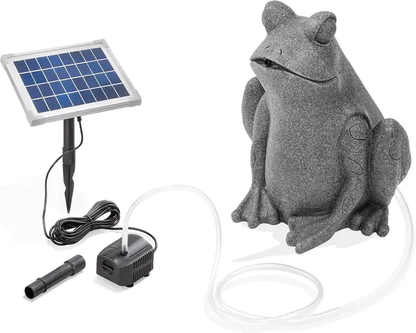 Solar Wasserspeier Set Frosch sitzend