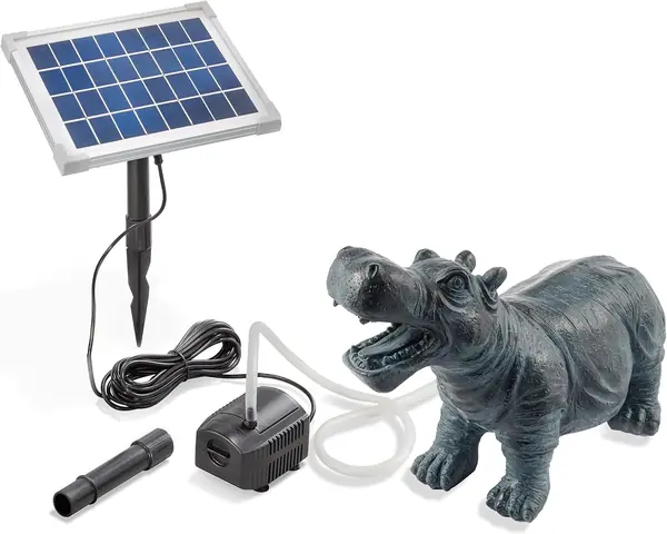 Solar Wasserspeier Set Hippo Nilpferd