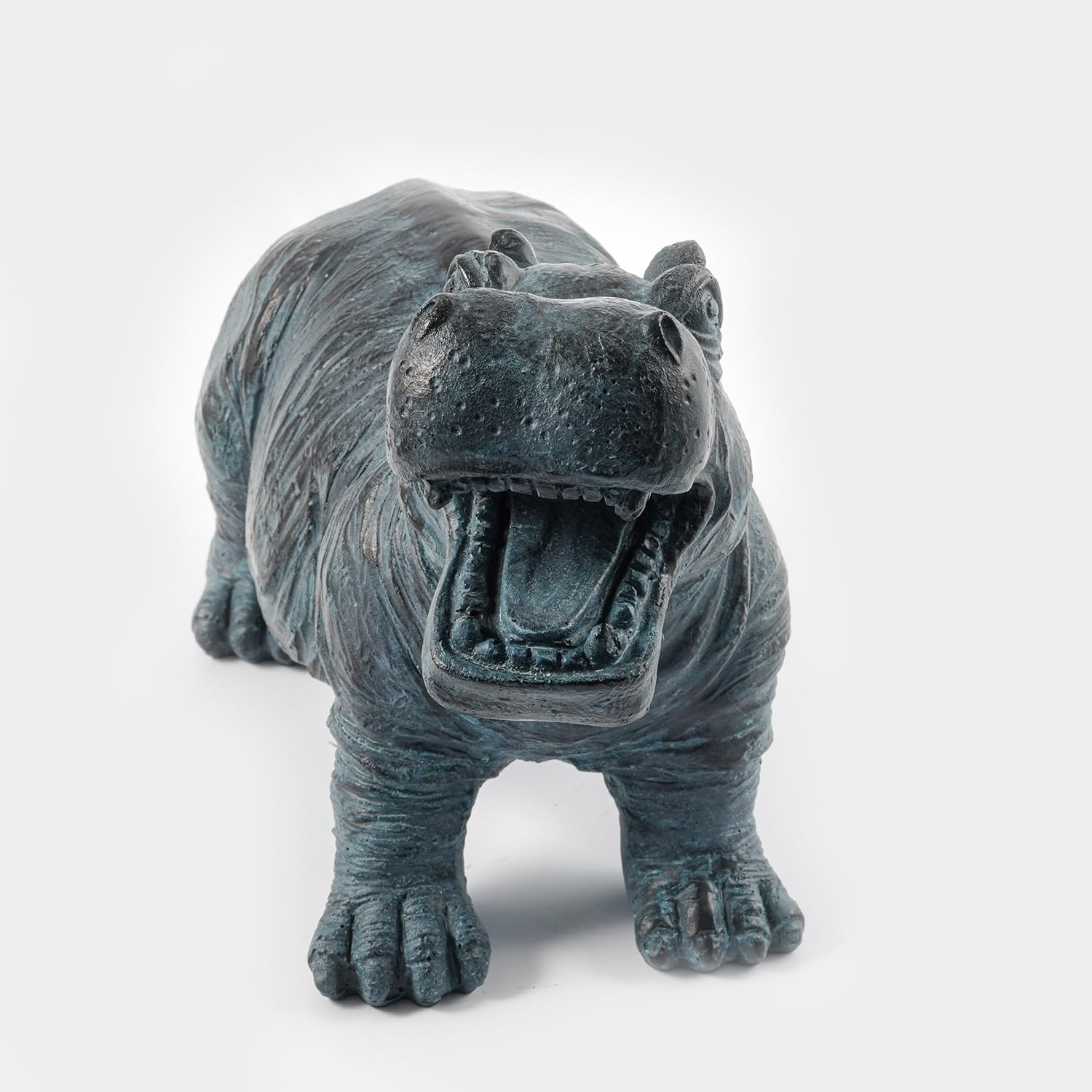Esotec Solar Wasserspeier Set Hippo Nilpferd, Solarpumpe, Teichfigur Gartenfigur Gartenstatue, Tauchpumpe, Gartenbrunnen, Springbrunnen für außen Outdoor, Vogeltränke H=20cm 101658 — Ansicht 4