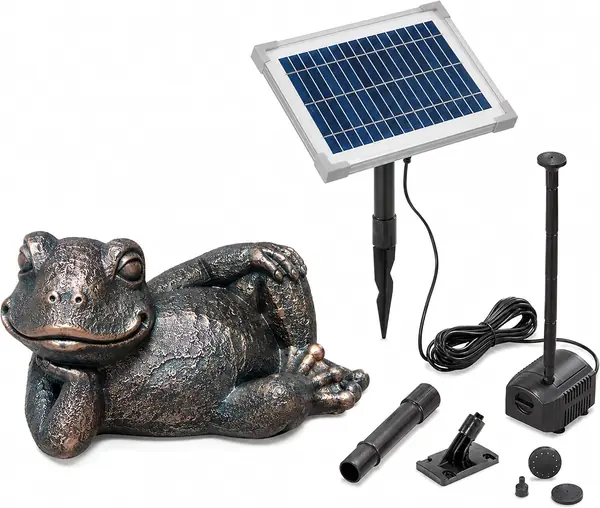 Solar Wasserspeier Set liegender Frosch Pepe