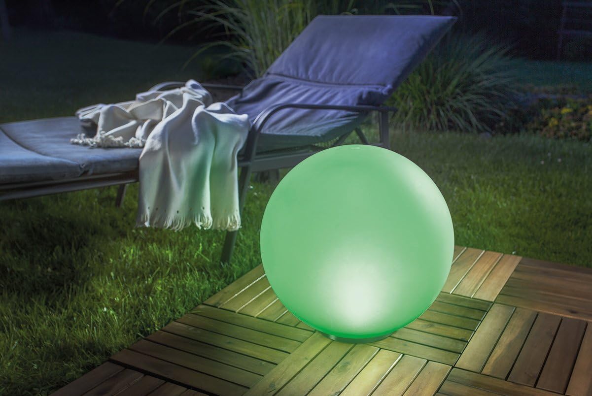 Esotec Solarkugel für den Garten multicolor | LED-Gartenkugel mit AKKU | Bodenleuchten Gartendeko für draußen | Solarleuchten Kugelleuchten 7 Farben 6500K winterfest outdoor ⌀=40cm 102611 — Ansicht 3