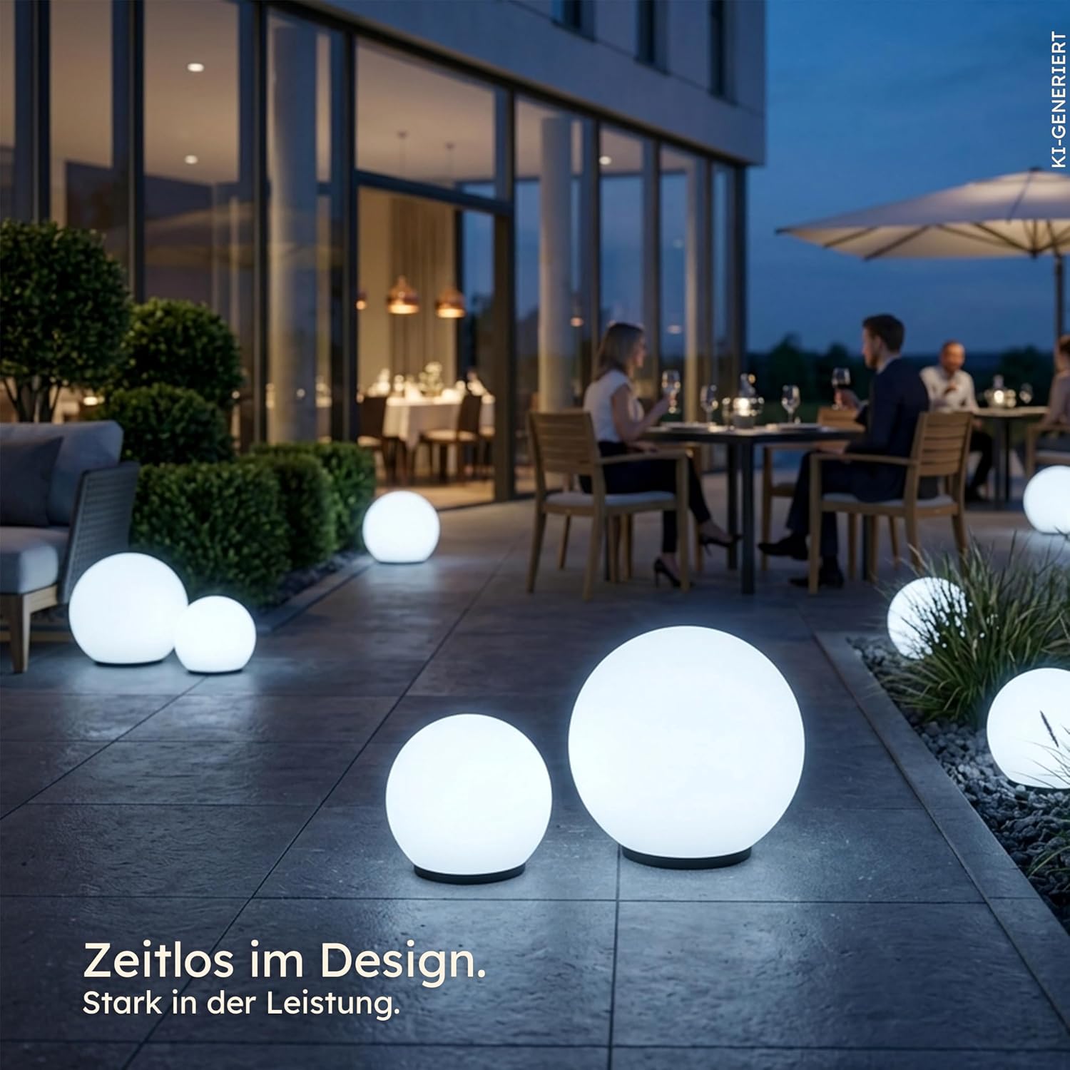Esotec Solarkugeln für den Garten, 2er Set, multicolor, 20+30cm, 7 Leuchtfarben, Leuchtkugel, Lichtkugel, Akku, LED Solarkugel, Solarleuchte, Kugelleuchte, außen, winterfest, outdoor, 102613 — Ansicht 2
