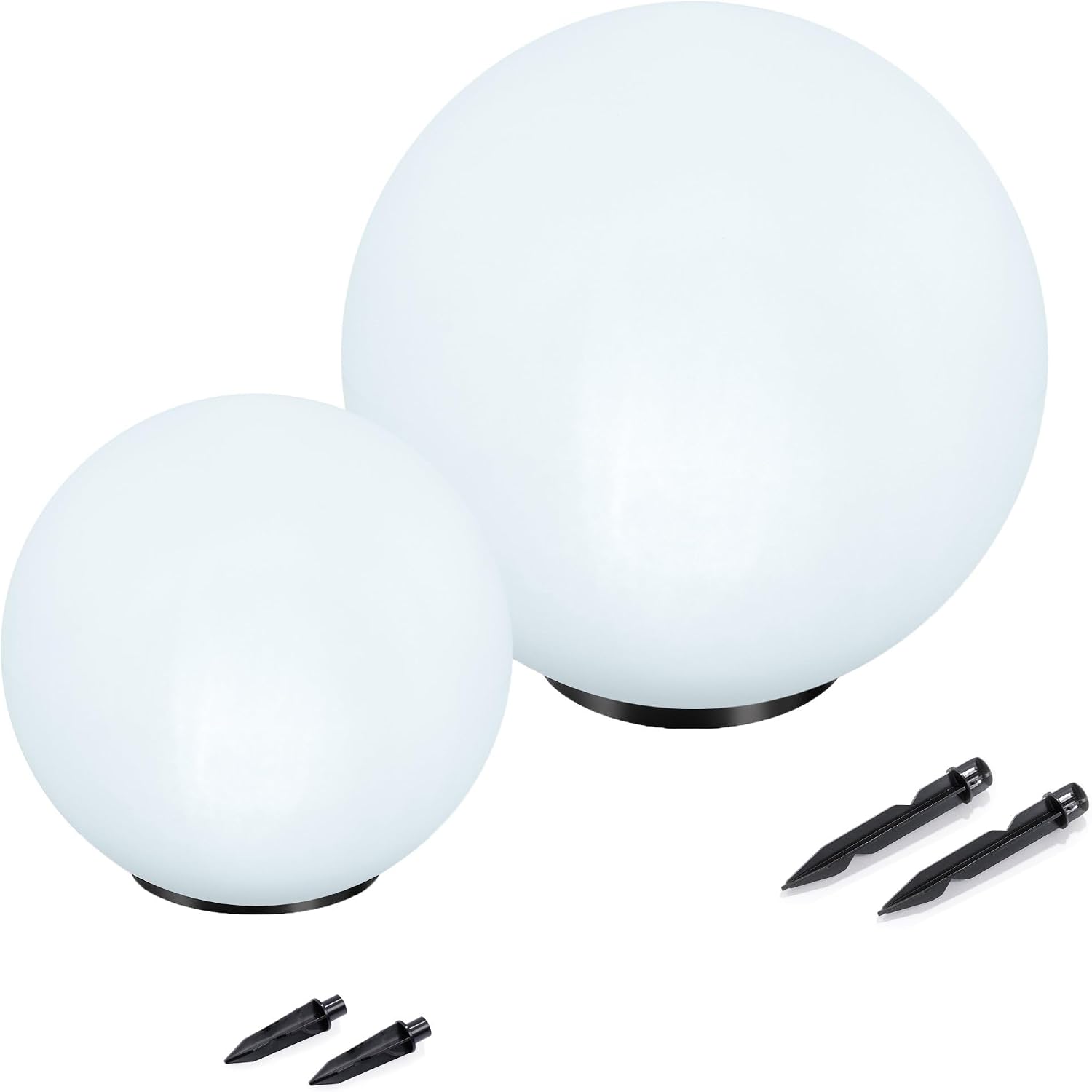 Esotec Solarkugeln für den Garten, 2er Set, multicolor, 20+30cm, 7 Leuchtfarben, Leuchtkugel, Lichtkugel, Akku, LED Solarkugel, Solarleuchte, Kugelleuchte, außen, winterfest, outdoor, 102613