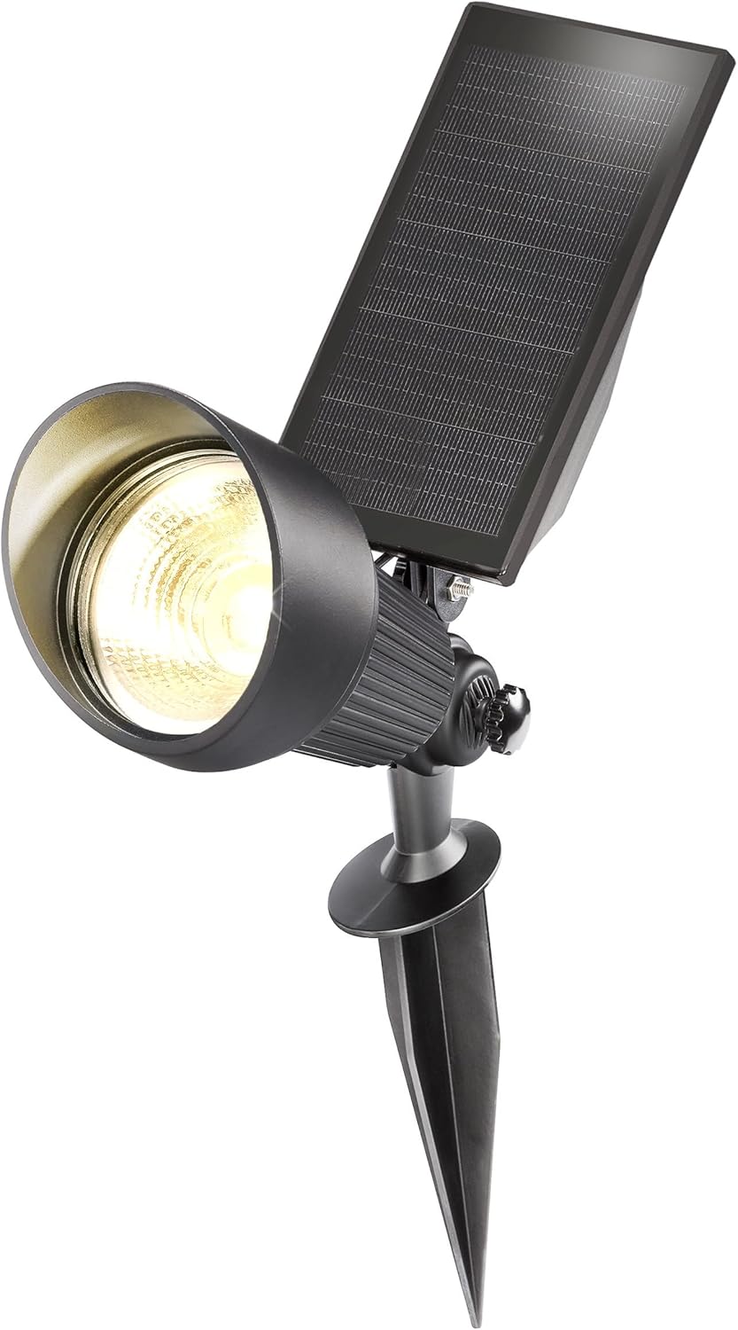 esotec Solarstrahler Super Spot pro, Duo Color, Lichtfarbe wählbar 6500K 2800K, LiFePo4 Akku, LED Solarspot, Bodenstrahler, Solarleuchte, Gartenteichzubehör, Erdspieß, IP44, wetterfest, außen, 102546 — Ansicht 2