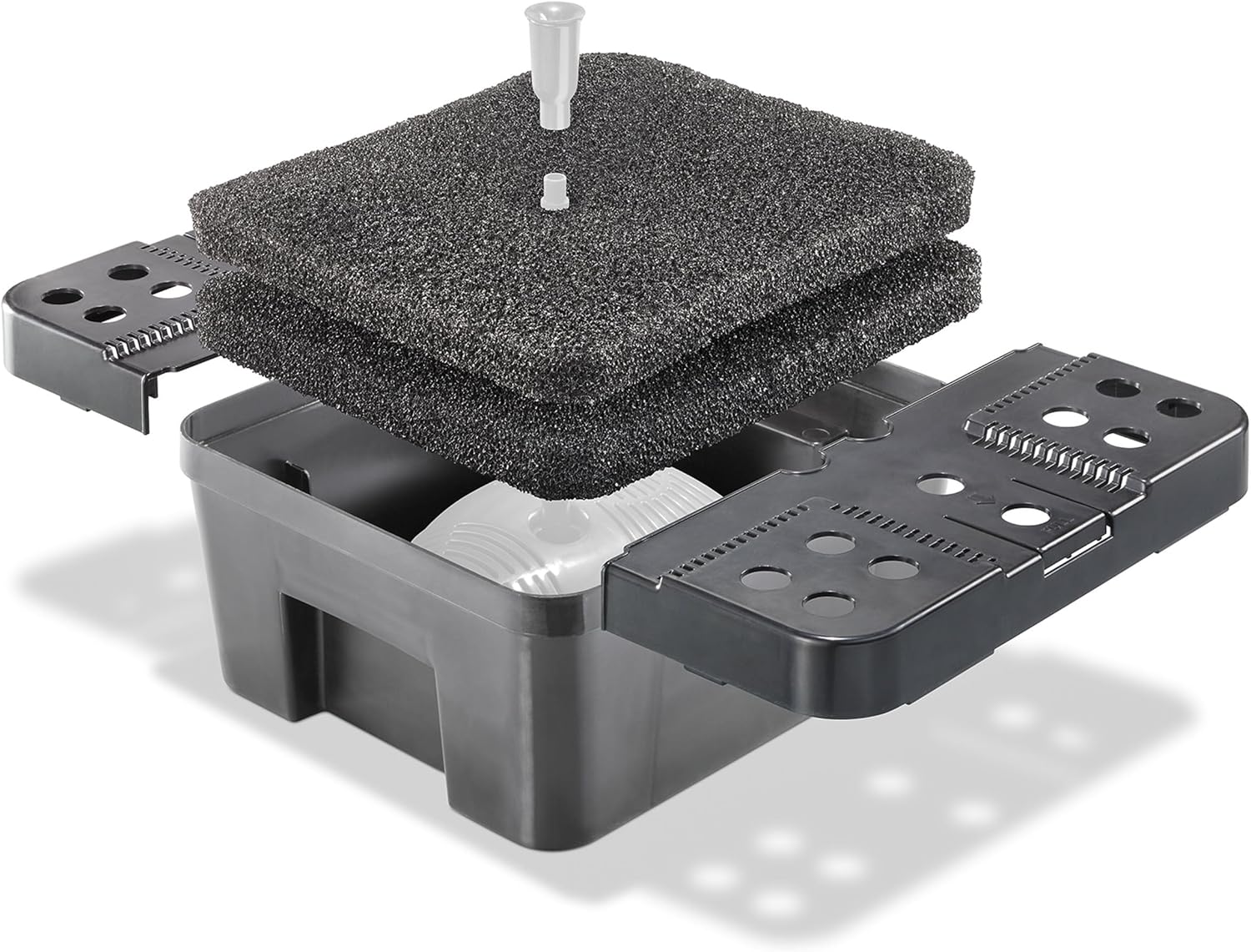 esotec Teichfilterbox XL, Unterwasserfilter für Gartenteich, Teichfilterbox mit 2 Filterschwämmen, versenkbare Filterbox für Teichpumpen 101732 — Ansicht 2