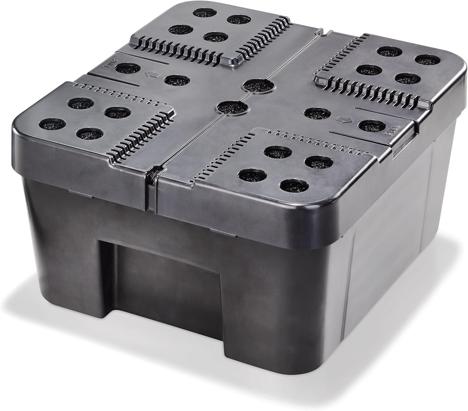 esotec Teichfilterbox XL, Unterwasserfilter für Gartenteich, Teichfilterbox mit 2 Filterschwämmen, versenkbare Filterbox für Teichpumpen 101732
