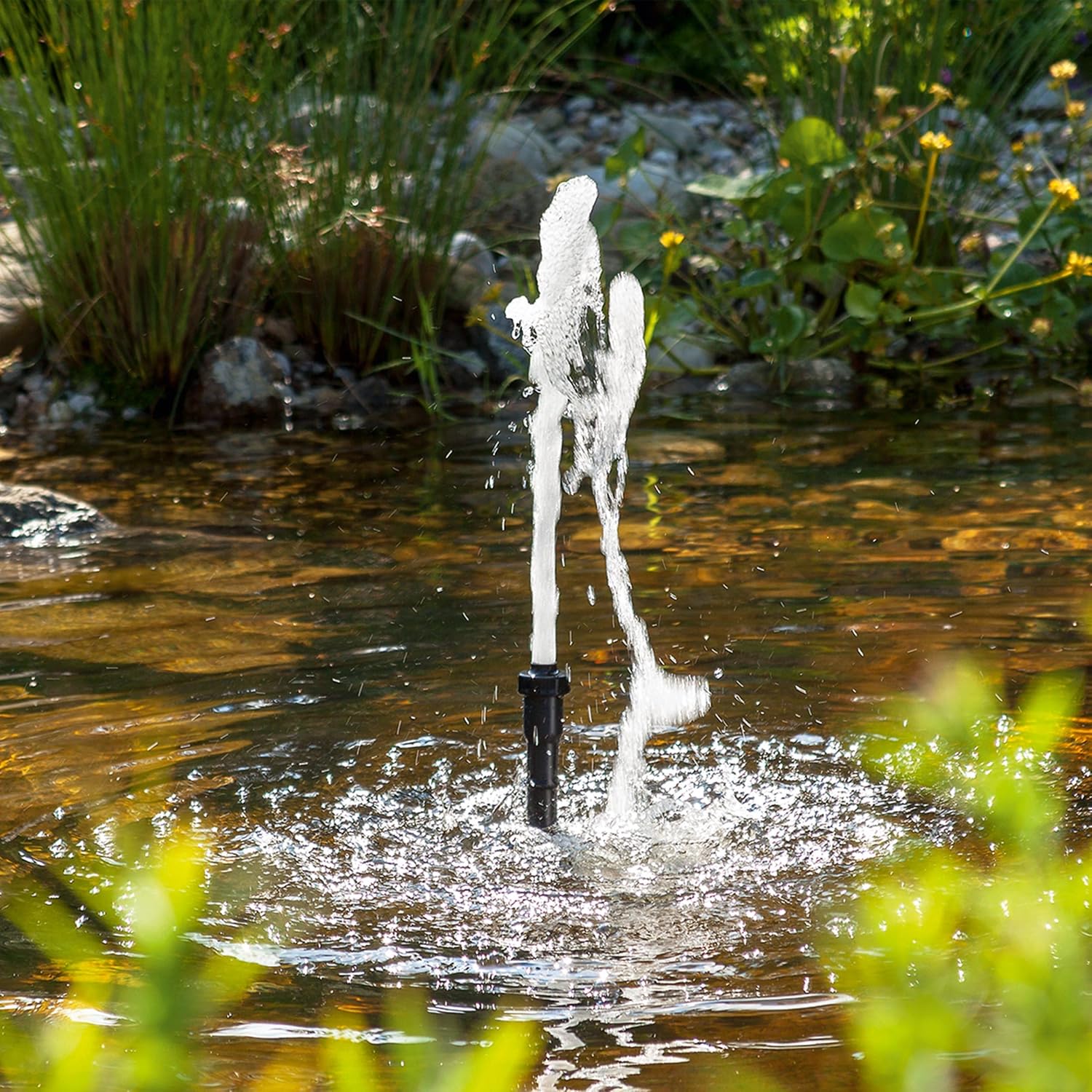 esotec Teichpumpe Marino 1200/2000 mit Sprinklerset, Teichfontäne bis 2000 l/h, Fontänenpumpe mit 3 Wasserspielen, Förderhöhe 3,5 m 101759 — Ansicht 6