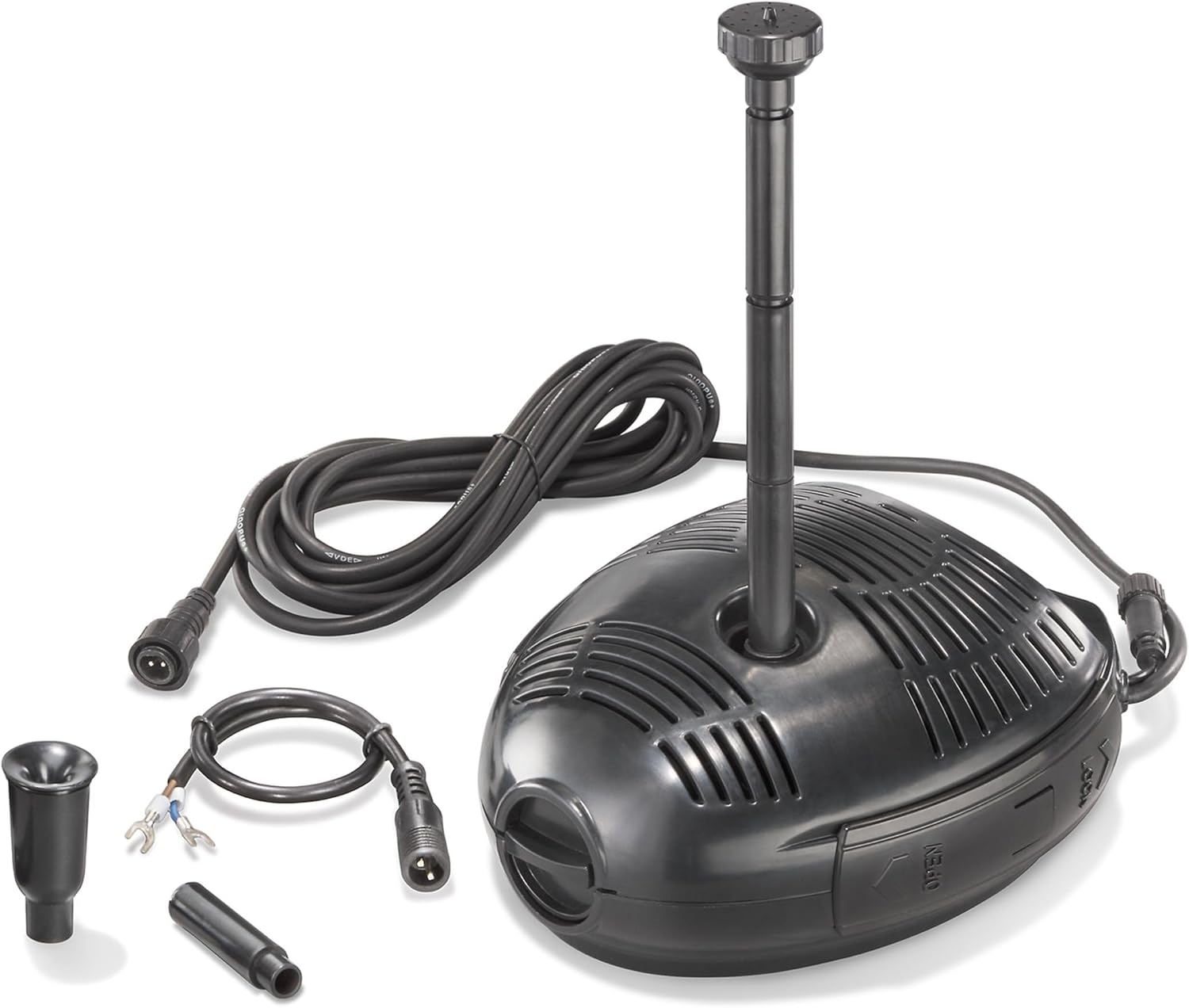 esotec Teichpumpe Milano 470/750 mit Sprinklerset – 12-24V/DC Ersatzpumpe für Gartenteich, Brunnen & Wasserspiel – 750 l/h IP68 101733
