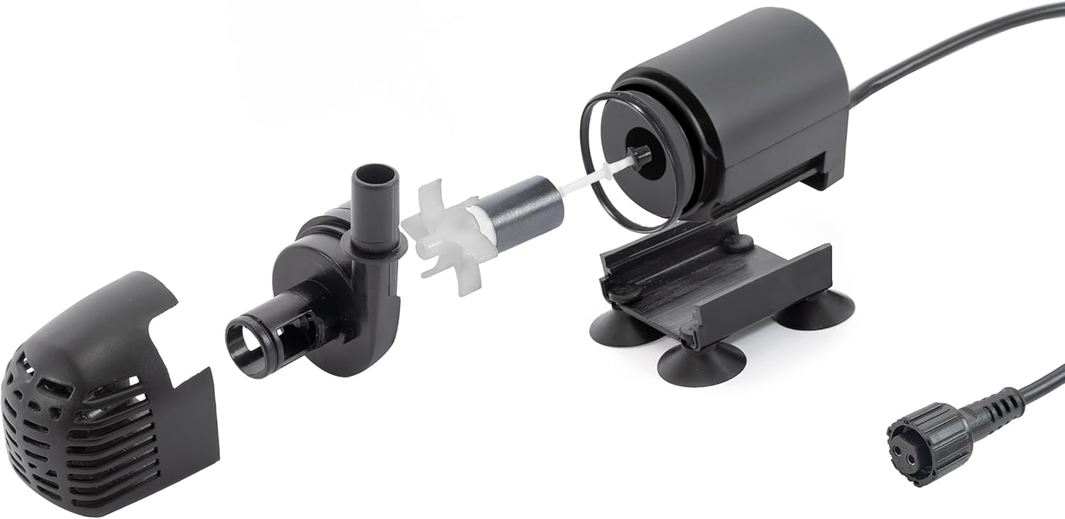 esotec Teichpumpe WaterSplash 470/750 mit Sprinklerset – 12-24V/DC Springbrunnenpumpe für Gartenteich & Wasserspiel – Ersatzpumpe IP68 101051 — Ansicht 2