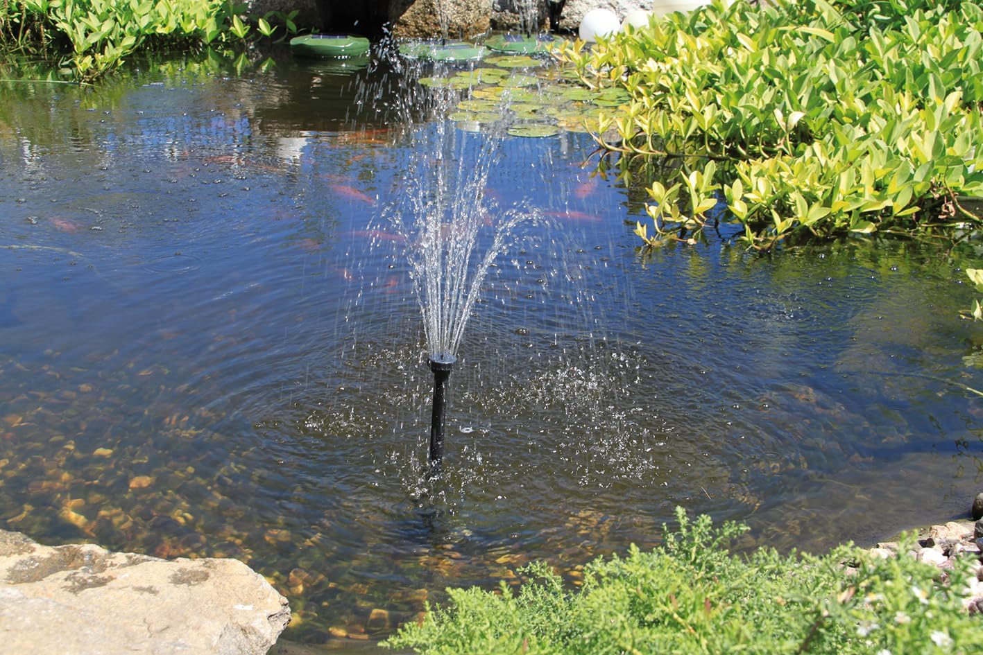 esotec Teichpumpe WaterSplash 470 mit Sprinklerset – 12V/DC Springbrunnenpumpe für Gartenteich & Wasserspiel – Ersatzpumpe IP68 101050 — Ansicht 5