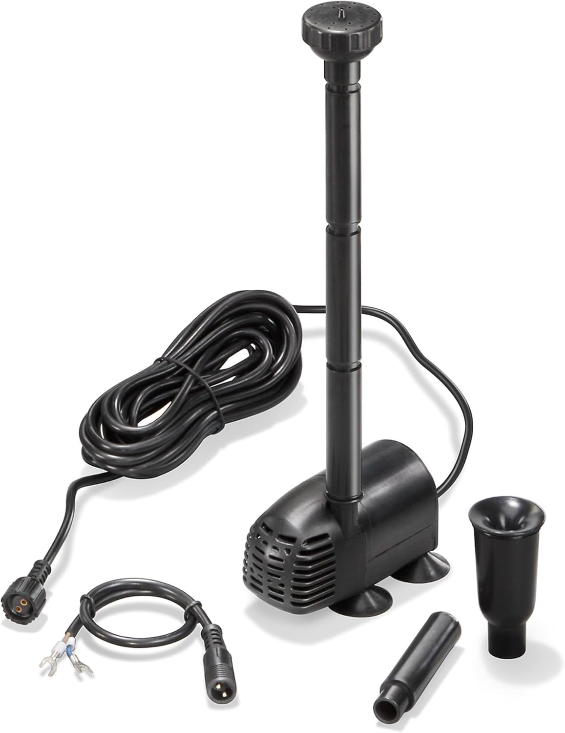 esotec Teichpumpe WaterSplash 470 mit Sprinklerset – 12V/DC Springbrunnenpumpe für Gartenteich & Wasserspiel – Ersatzpumpe IP68 101050