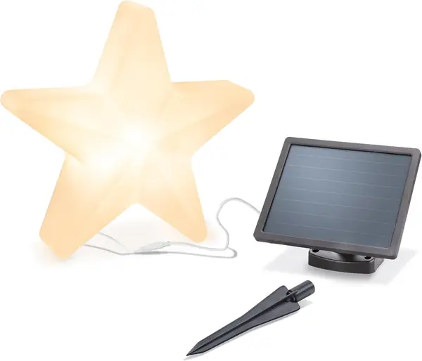 3D Weihnachtsstern Solar – beleuchtet außen, groß
